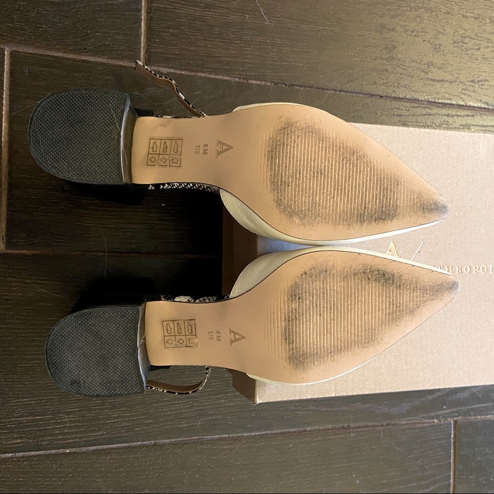 Anthropologie Carina Block Heels - Cream & Black - Picture 3 of 7